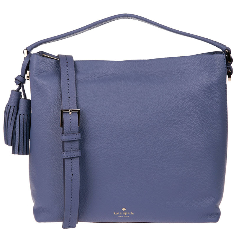 Kate Spade 凯特·丝蓓 奢侈品 女款深蓝色皮质手提单肩斜挎包 PXRU7084 422