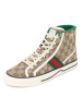 预售 古驰GUCCI Tennis 1977 高帮帆布鞋 老花老花帆布627838 女士高帮鞋帆布休闲鞋