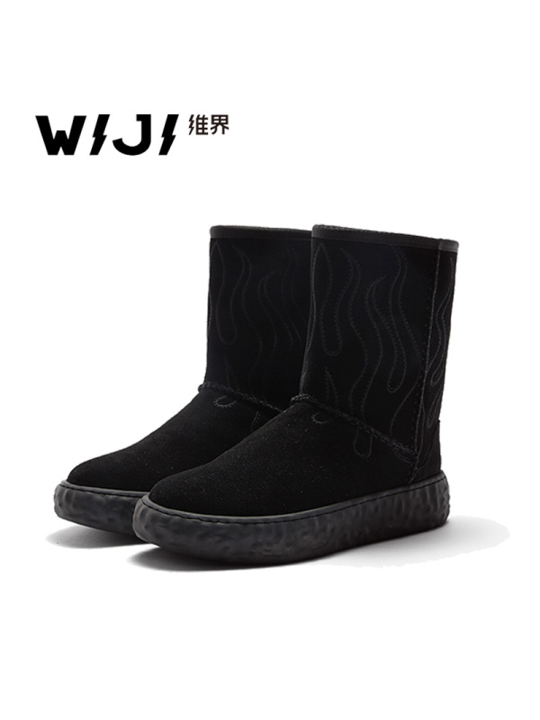 维界2018新款男鞋英伦时尚马丁靴男士潮流套脚牛反绒皮靴高帮鞋潮