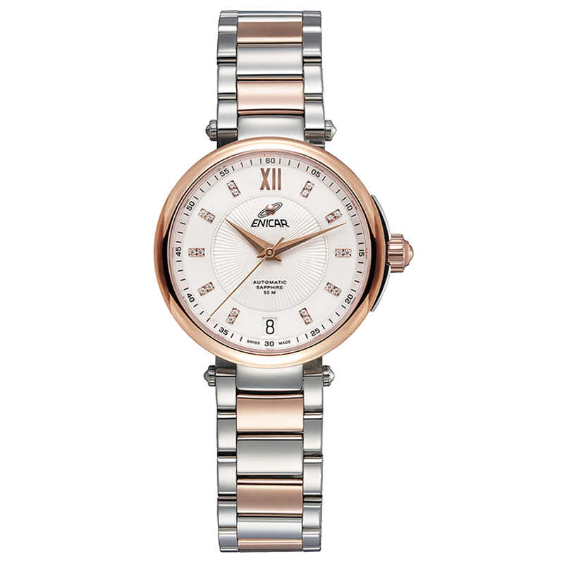 英纳格enicar经典系列时尚简约休闲商务钢带自动机械女士手表3165503