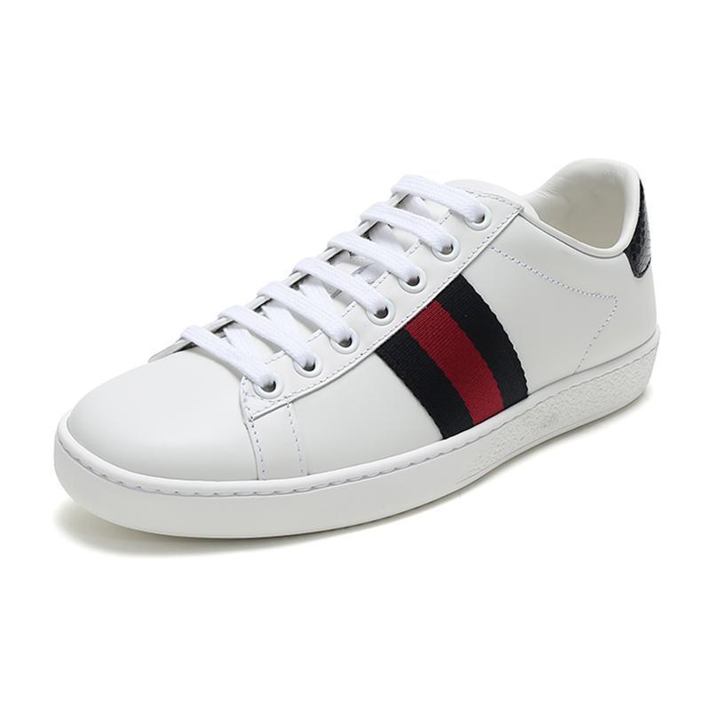 gucci 古驰 女士皮革系带运动鞋小白鞋 387993 a38d0