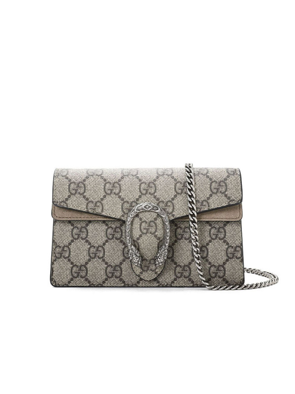 预售 GUCCI 古驰 DIONYSUS 酒神包 单肩包 斜挎包 链条包超迷你 双虎头搭扣老花476432银扣