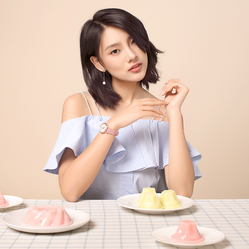 雷诺【灵动少女心】女式学生手表时尚小巧皮带防水石英腕表8600468
