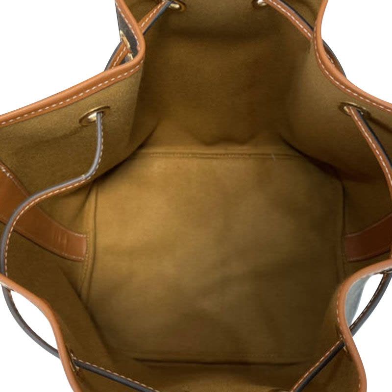 【预定】CELINE Triomphe帆布中号抽绳包 涂层帆布/牛皮革 24*27*19CM图片