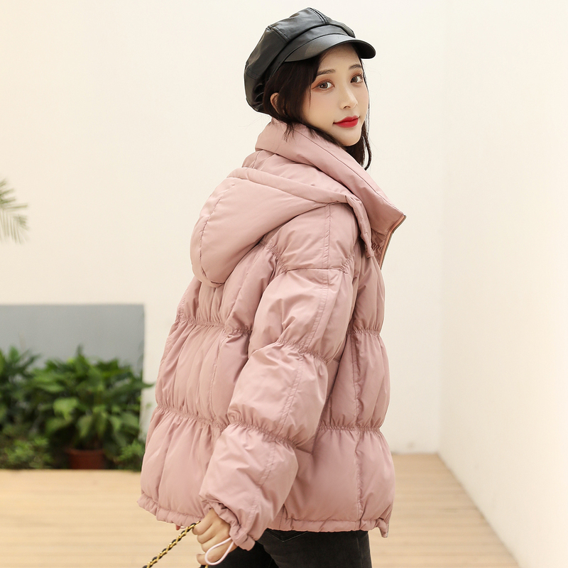 高梵羽绒服女短款2019新款韩版宽松面包服潮时尚连帽保暖冬季外套