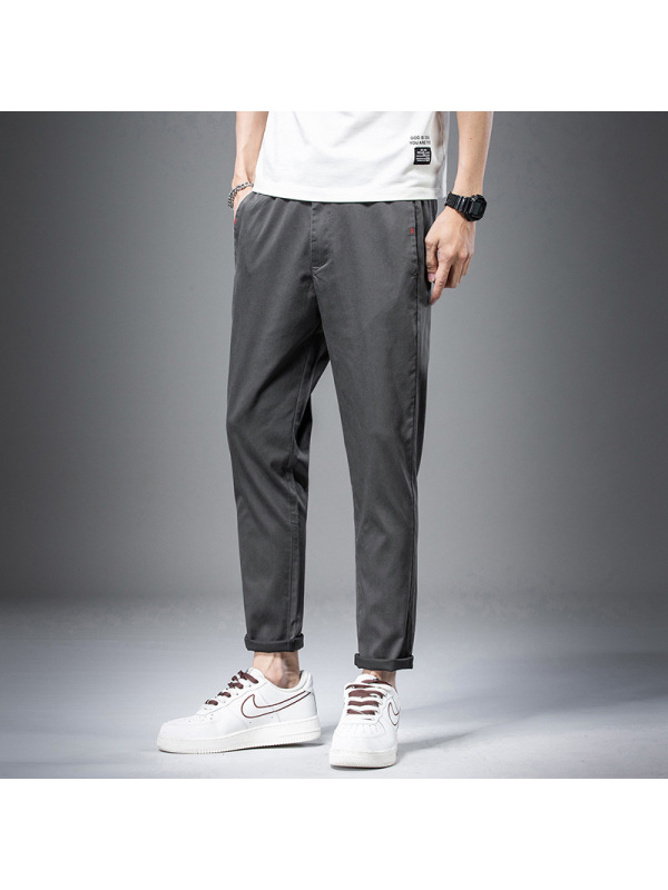 Ceba个性修身休闲夏裤薄款潮流韩版百搭弹力天丝裤子男裤简约九分男装