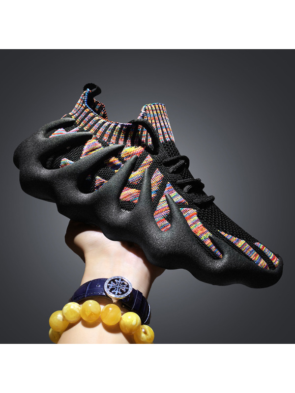 Ceba2021秋季新款火山椰子鞋拼色飞织炫酷运动休闲鞋时尚户外跑步男鞋