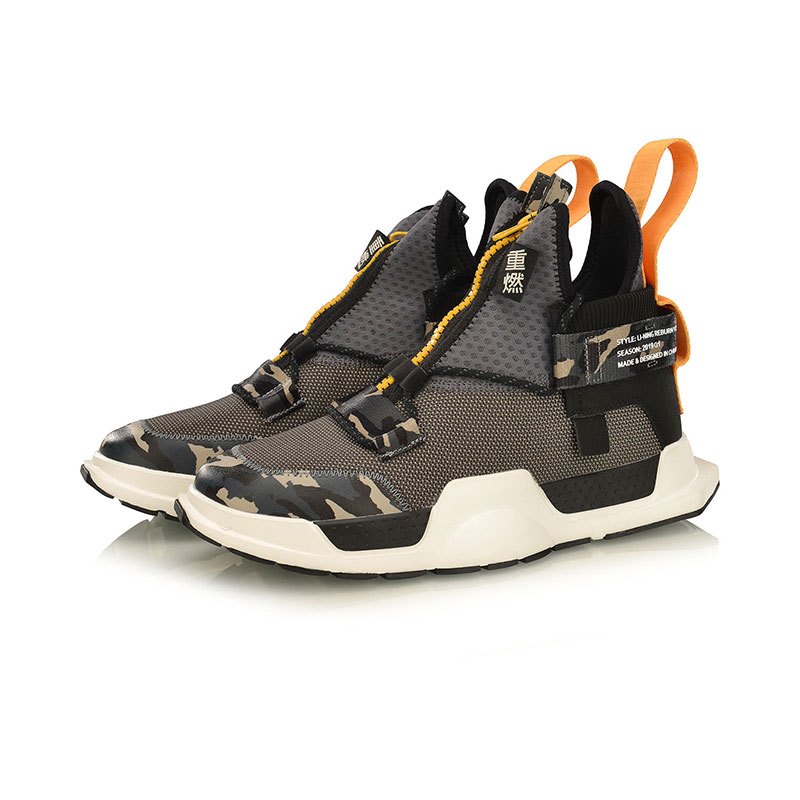 李宁中休闲鞋重燃时装周走秀运动休闲运动鞋 agbp028-2标准黑 乳白色