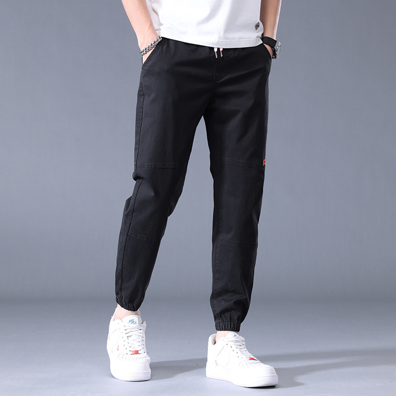 ceba男士休闲裤夏天工装潮牌宽松束脚运动九分速干冰丝裤子男夏季薄款