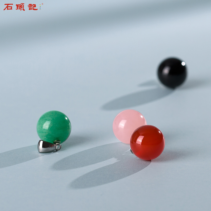 石头记红玛瑙东陵玉粉晶紫水晶项链吊坠女锁骨链首饰礼品颈链