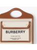 【预售4周左右发货】BURBERRY/博柏利 迷你双色帆布拼皮革口袋包