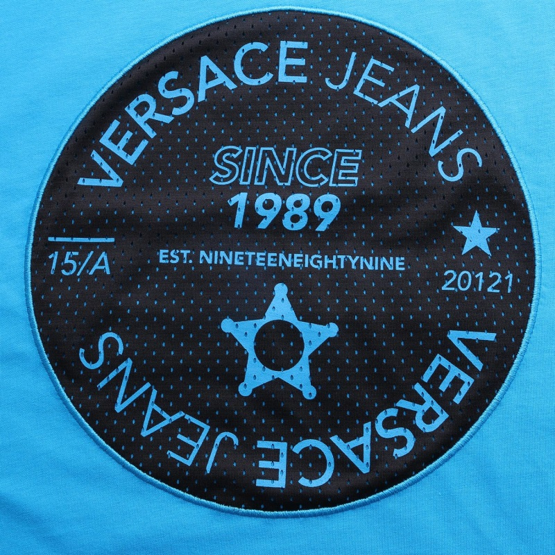 VERSACE JEANS男士蓝色棉质短袖T恤衫B3GTB76J 36610 228