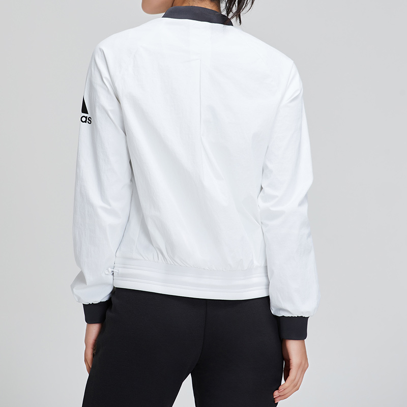 adidas女服外套夹克飞行领休闲运动服DW4553