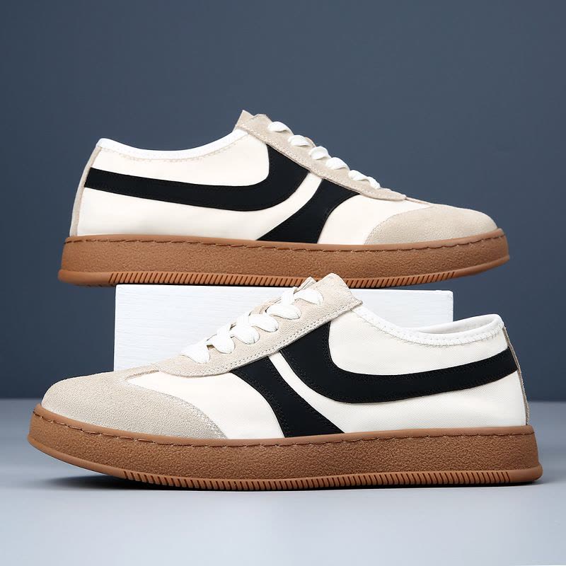 高端德训鞋男款真皮透气板鞋欧美休闲复古牛筋阿甘鞋男士小白鞋潮图片