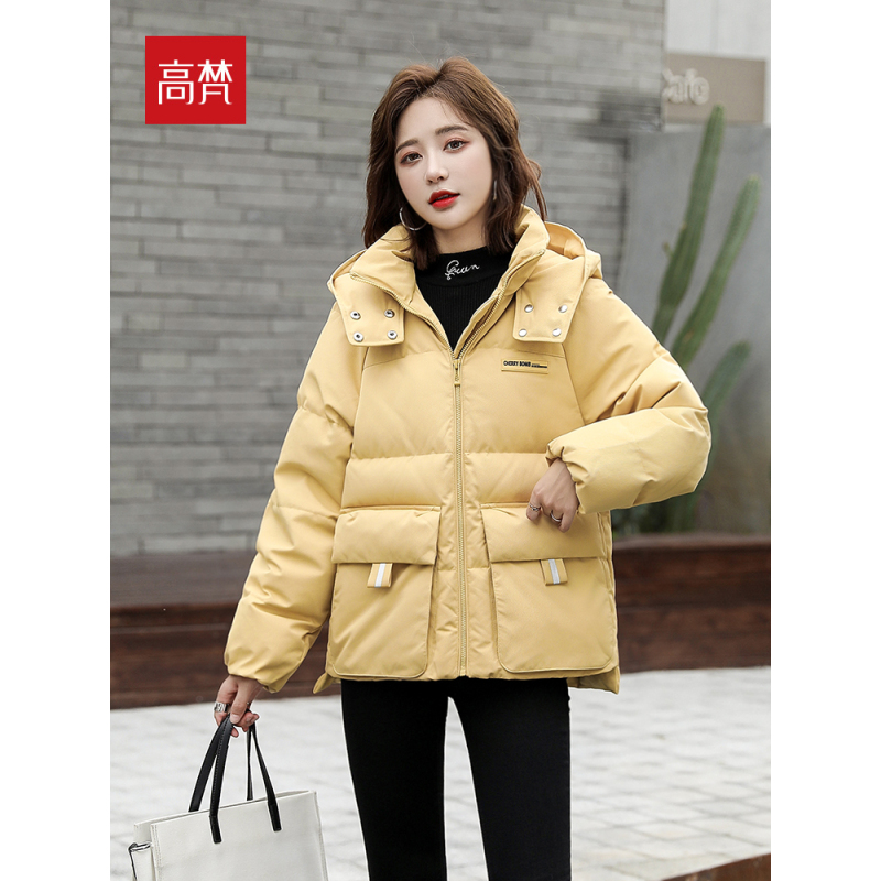 高梵反季羽绒服女短款2020年新款白鸭绒小个子韩版面包服外套115