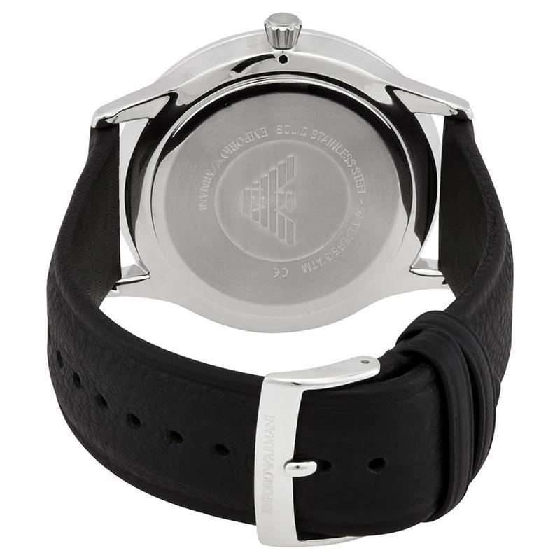阿玛尼（Emporio Armani) 黑色皮带复古手表 时尚石英表 男 新款腕表AR11210