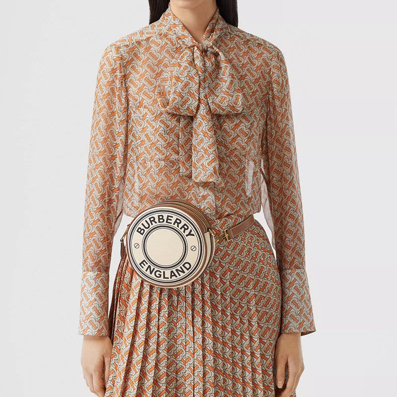 BURBERRY 徽标图案 圆饼斜挎包 17*7*17cm图片