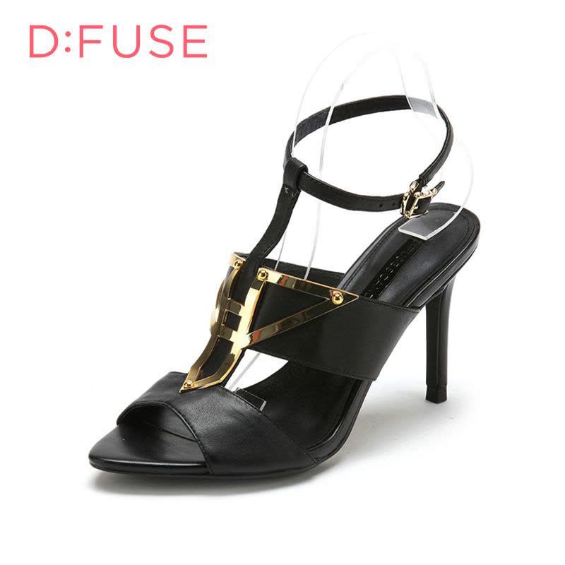 D：Fuse/迪芙斯夏羊皮革高细跟露趾女鞋凉鞋DF52111023图片