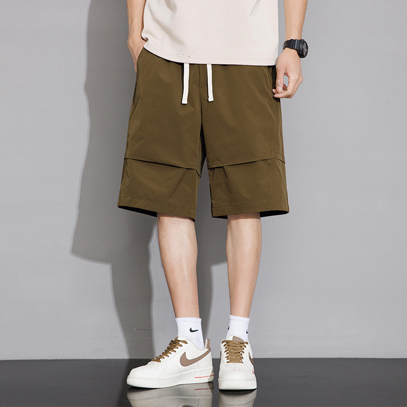 男装夏季新款工装短裤男日系简约纯色运动裤宽松休闲五分裤子