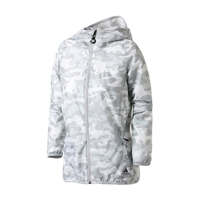 【自营】adidas阿迪达斯女子外套夹克跑步防风休闲运动服CV4879 M CV4879灰色