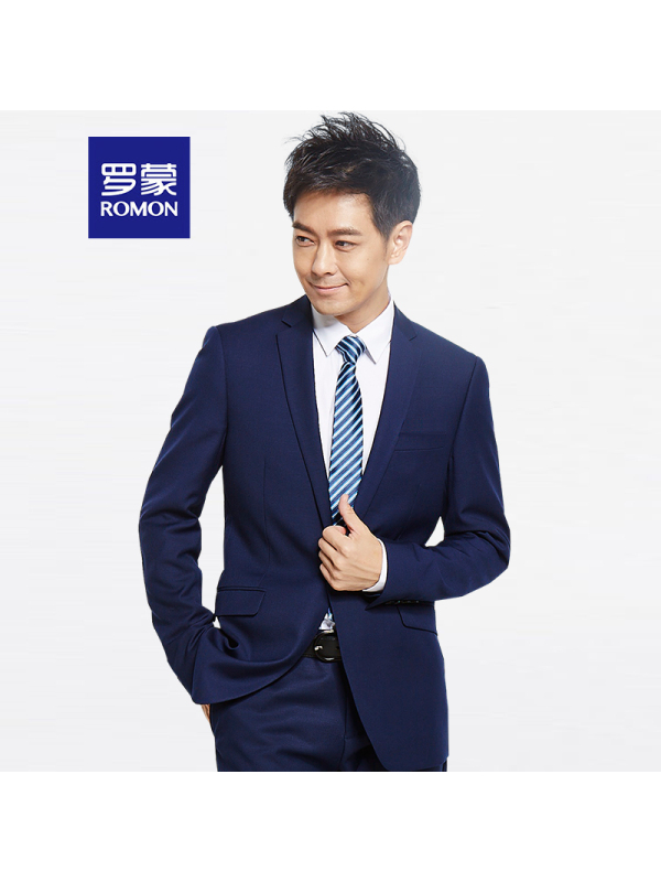 罗蒙西服男套装新郎服装结婚礼服职业装正装男士西装休闲伴郎服装