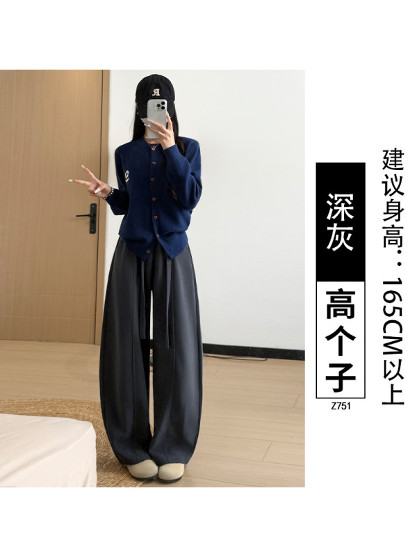 黑色香蕉裤裤子女装2026新款秋季大码宽松卫裤休闲阔腿裤子
