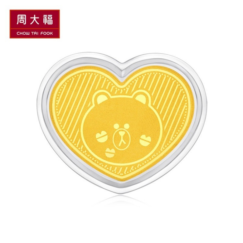 周大福LINE FRIENDS系列可妮兔布朗熊足金黄金金币R21617