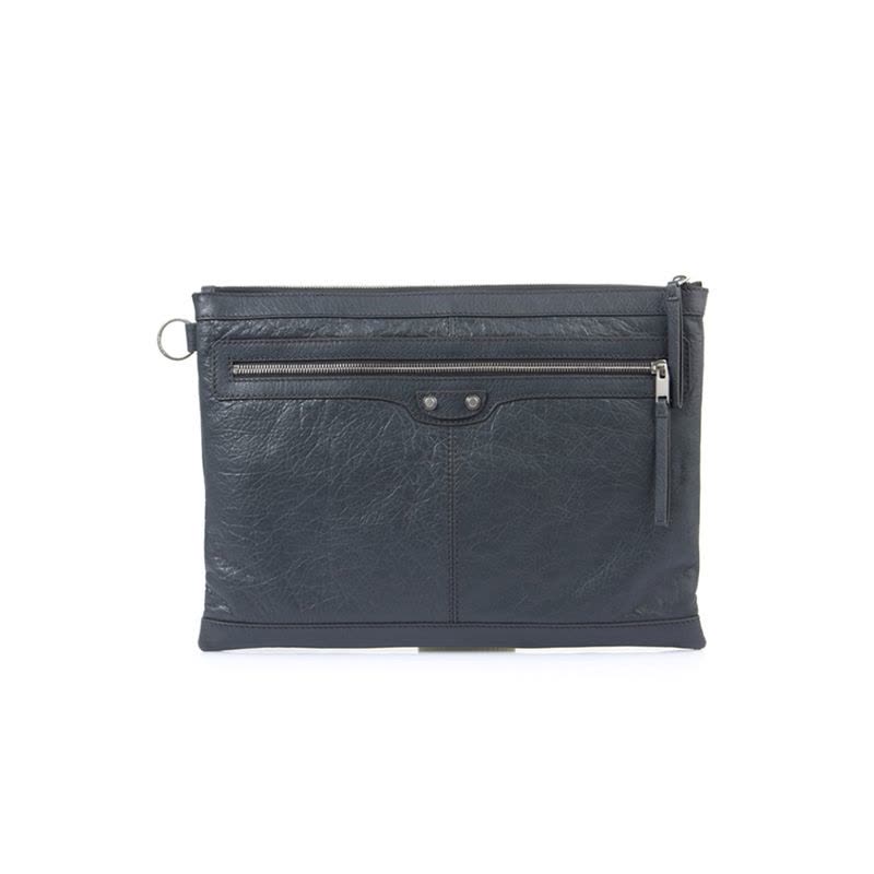 巴黎世家包 BALENCIAGA包奢侈品包 深灰色拉链徽标手拿包273023图片