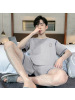 男士夏季棉质圆领短袖短裤薄款套装简约休闲学生春秋家居服可外穿