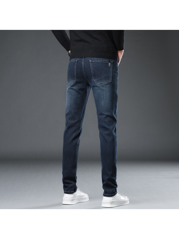 广州加厚男士牛仔裤高端轻奢修身弹力潮牌大码轻商务小直筒长裤男
