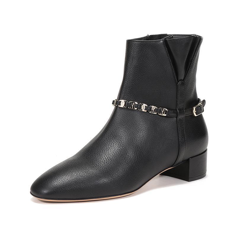Salvatore Ferragamo 菲拉格慕 女士TINO系列牛皮靴子短靴 0733614