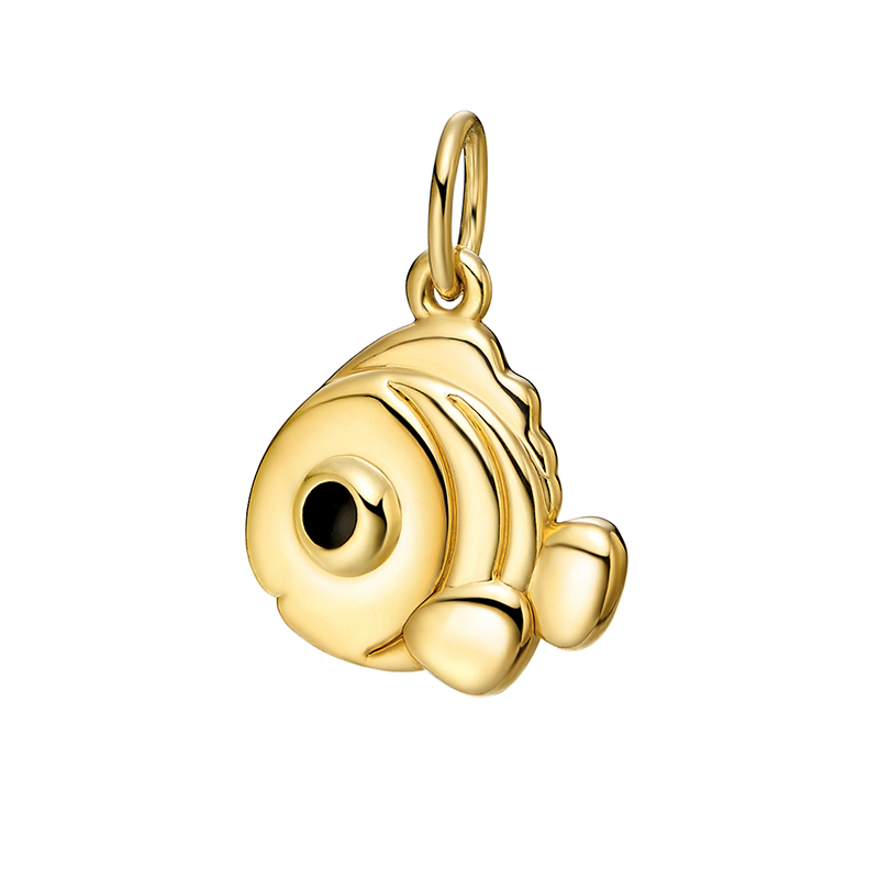 东祥黄金吊坠金鱼吊坠黄金迷你吊坠米兰金动物系列小鱼3d黄金吊坠