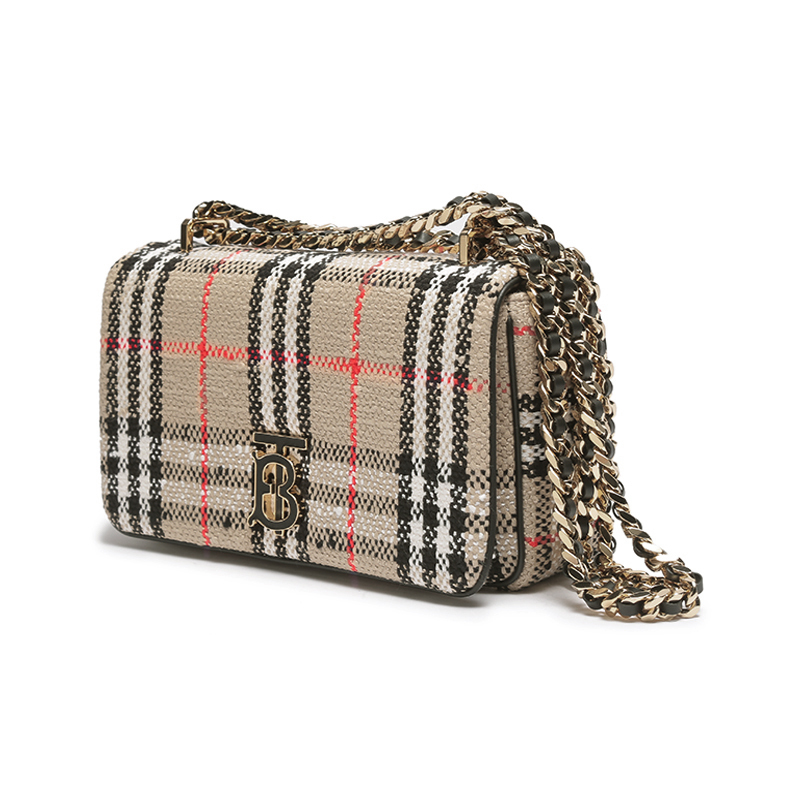 博柏利burberry女款织物单肩斜挎包链条包lola萝纳包小号8063080