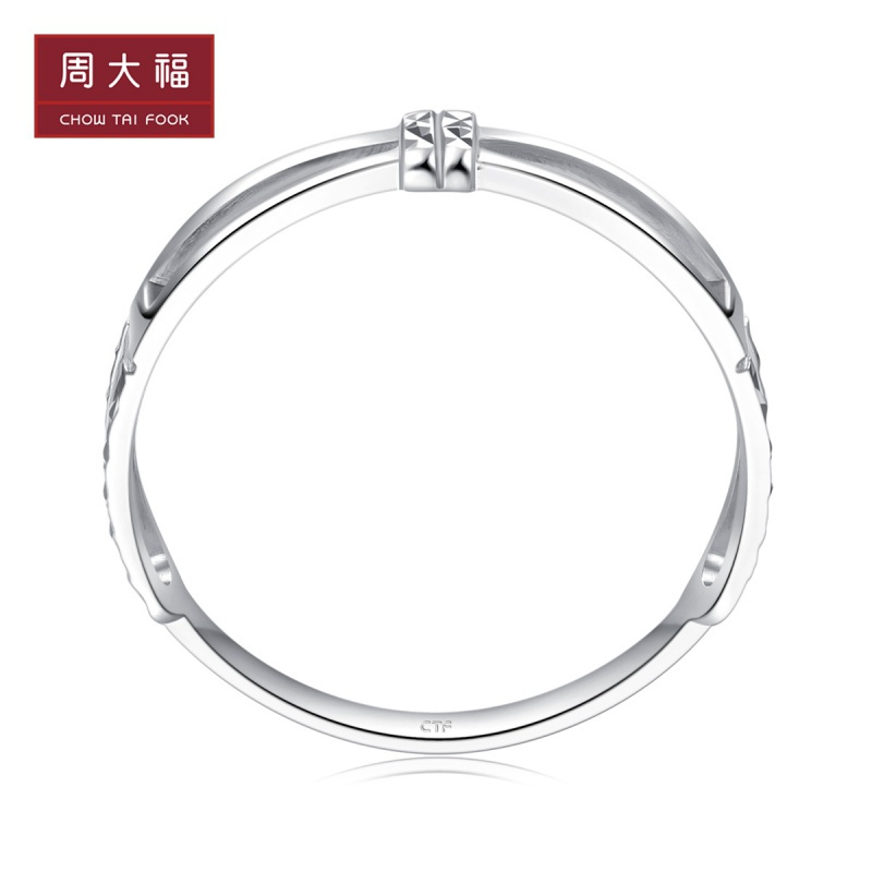 周大福Y时代简约线条PT950铂金戒指PT161238