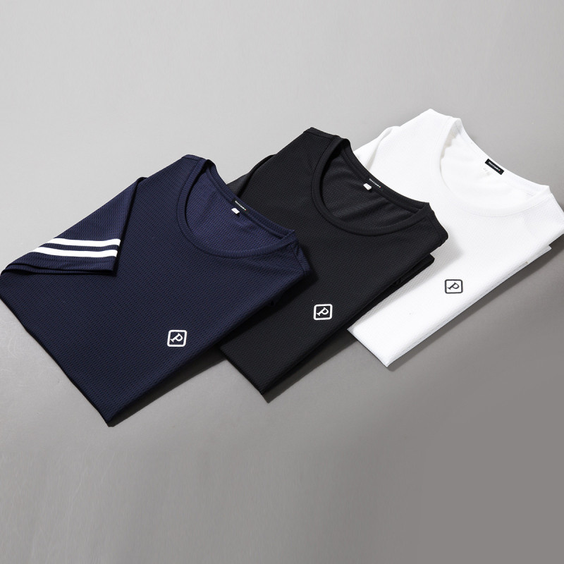 迪伽默 2020男款夏季冰丝网眼商务休闲空调衫男士t恤短袖t恤男式t恤