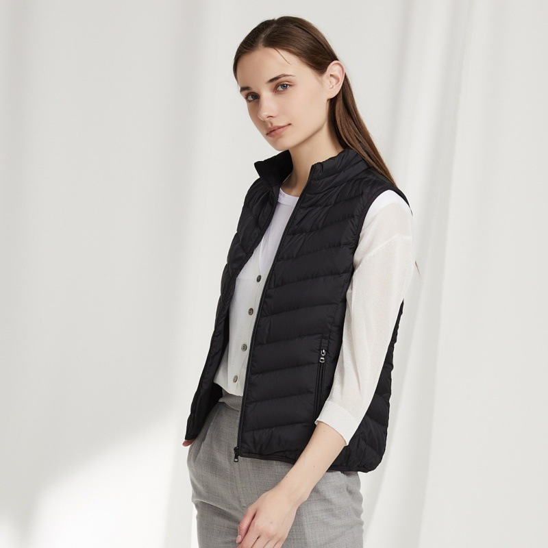 柔肤波司登羽绒马甲女秋轻薄立领短款马夹新款1视频