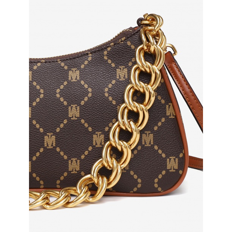 mirgamkosel网红小mk女包meredith手袋经典老花金属链条腋下包单肩斜