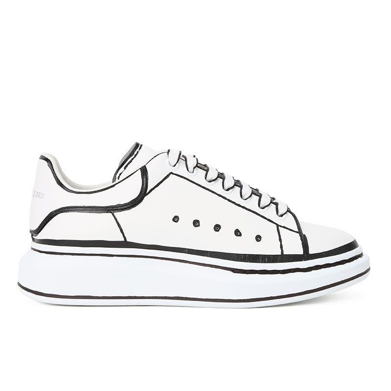 McQueen Sneakers Oversize小白鞋 白色厚鞋底光面皮627867白尾图片