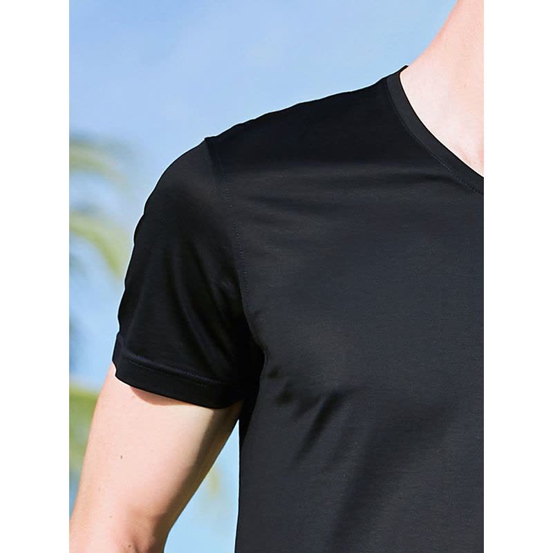 JOW 桑蚕丝正品真丝短袖V领T恤图片