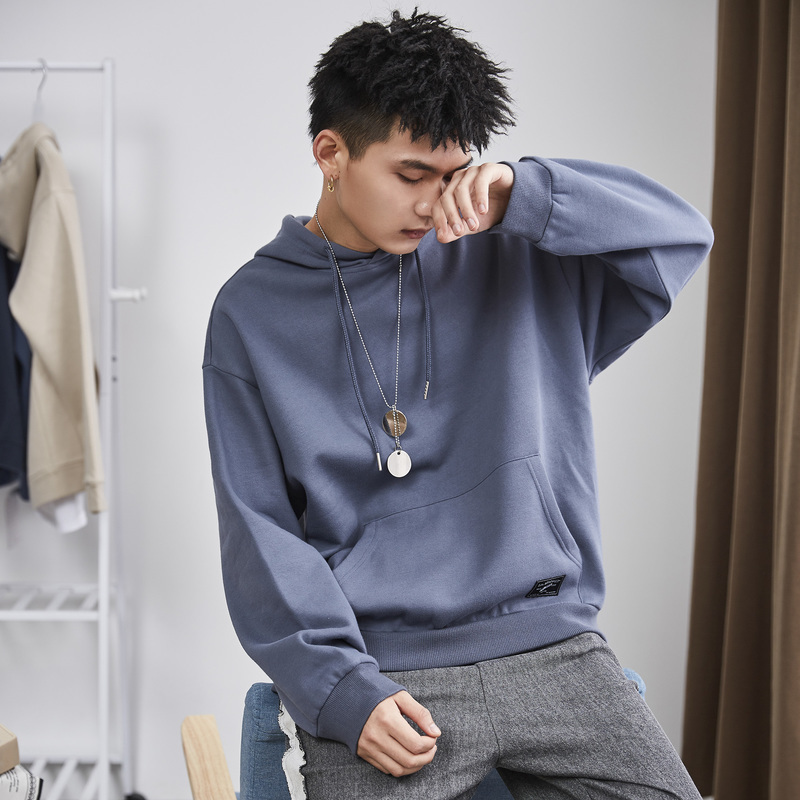 唐狮2019春季新款卫衣男士连帽后背印花潮流韩版宽松学生外套潮牌