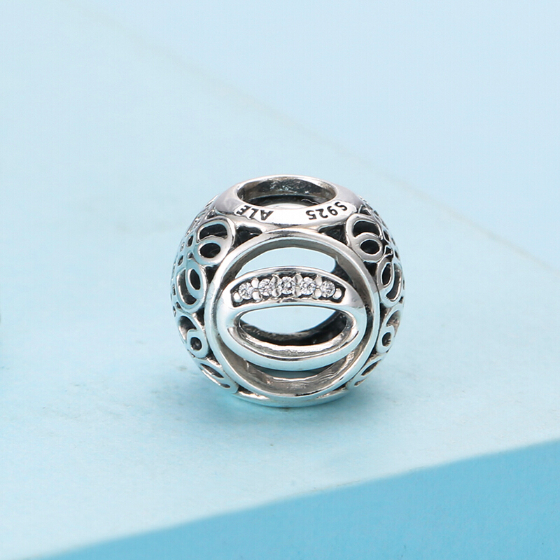 PANDORA潘多拉 复古字母O 925银串饰 791859CZ