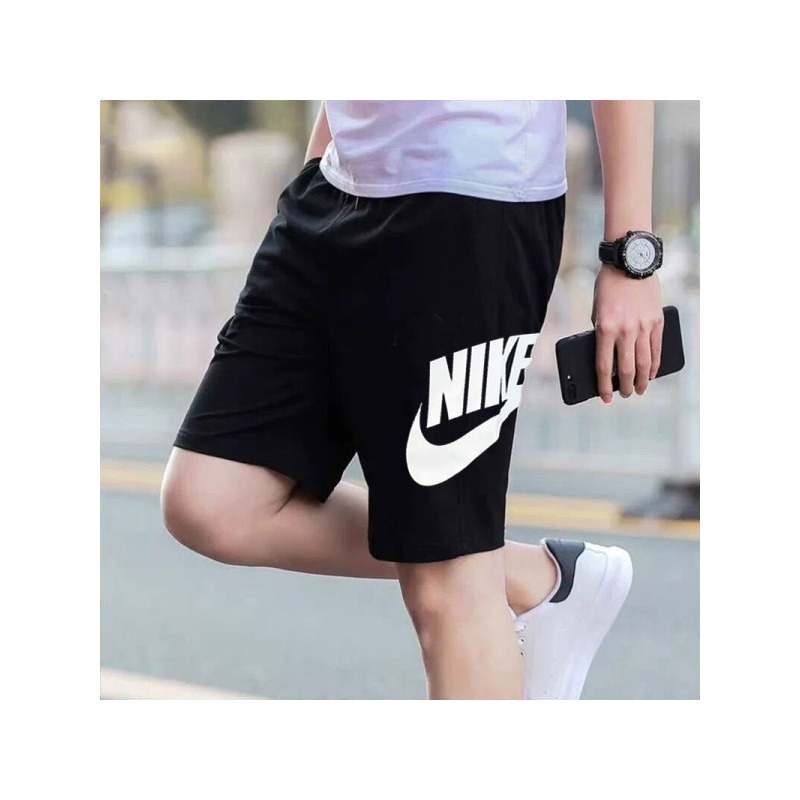 NIKE耐克男裤针织透气运动跑步五分裤休闲短裤AR2376-010