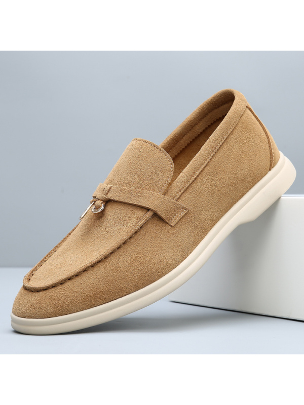 2026新款男士老钱风休闲皮鞋一脚蹬乐福鞋男时尚百搭单鞋大码