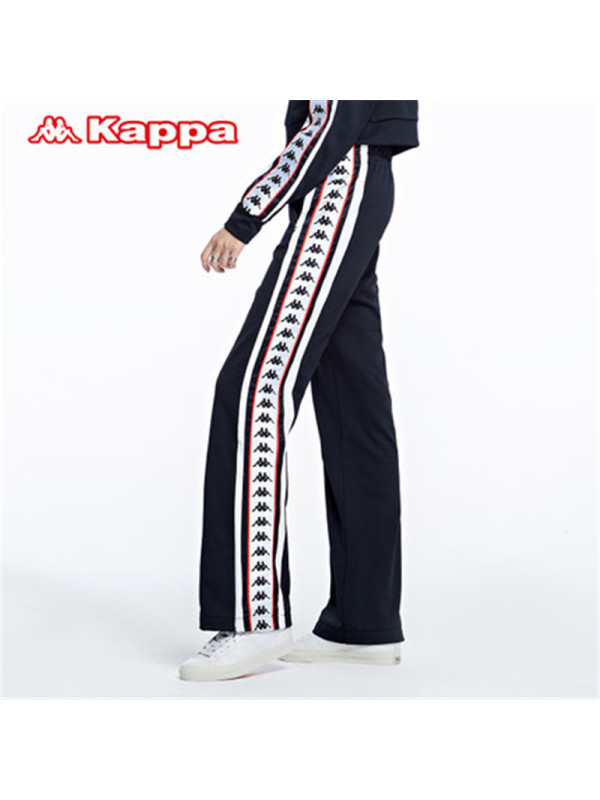 Kappa卡帕女运动休闲卫裤百年串标运动裤K0762AK51黑色-990