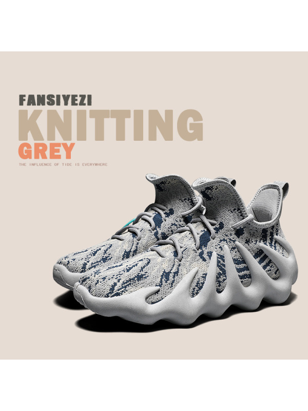 Ceba2022春季新款拼色火山飞织透气运动鞋型走街头休闲男鞋