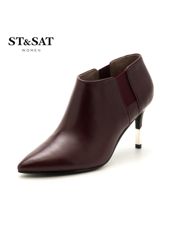 St&Sat/星期六尖头细高跟短靴女靴子SS73116387