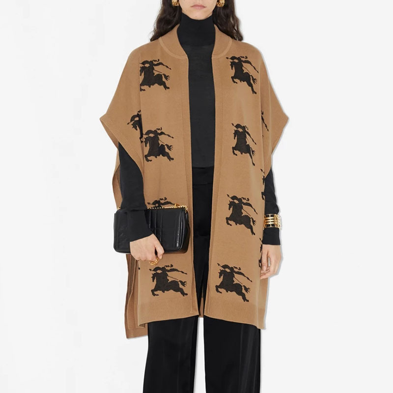 博柏利burberry女款针织斗篷披肩8072312