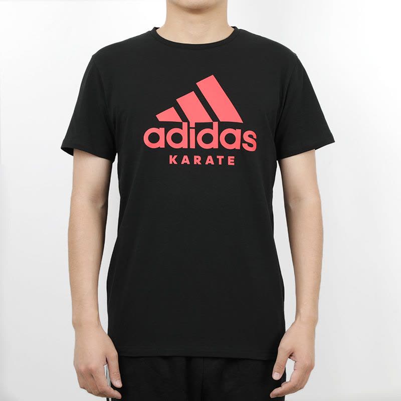 阿迪达斯跆拳道adidas休闲男装圆领运动短袖速干跑步T恤ADICTK-BKR-1图片