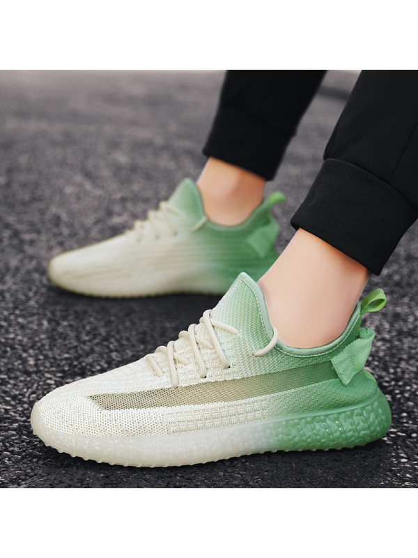 Ceba男鞋夏季新款网红时尚潮流渐变色飞织椰子鞋休闲透气运动男鞋2021