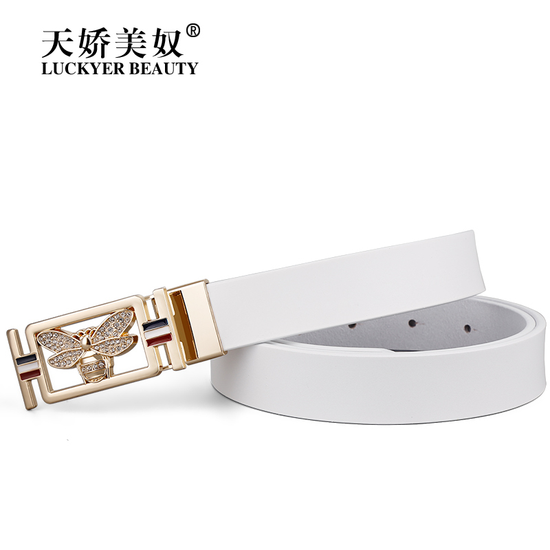 天娇美奴皮带女牛皮时尚简约百搭韩国休闲裤带女潮流学生针扣个性装饰腰带 PD171050
